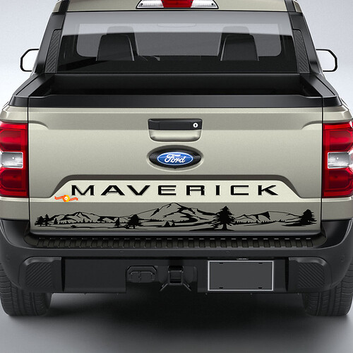 Ford Maverick Mountain Tailgate Stripe Graphics Aufkleber Aufkleber
