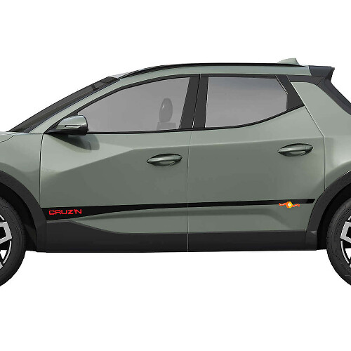 Cruzn Rally Side Rocker Panel Vinyl-Aufkleber mit Grafik, passend für Hyundai Santa Cruz
