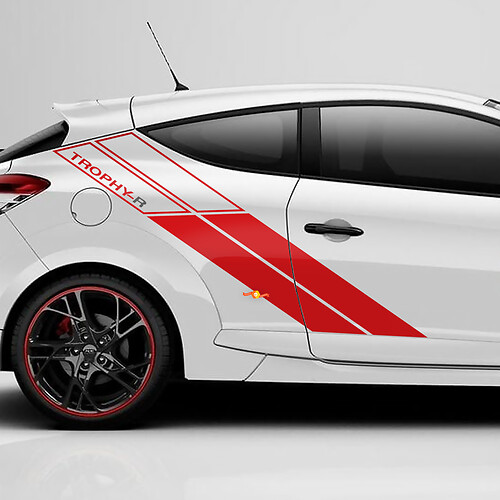 Hinten Seitenstreifen Renault Megane 3 RS Trophy R Vinyl Aufkleber Aufkleber
