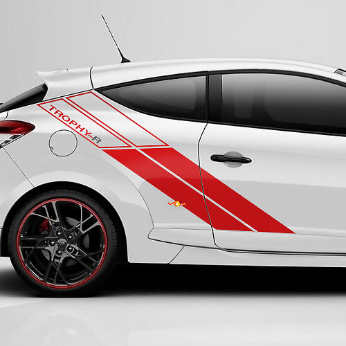 Trophy-R Seitliche Heckaufkleber aus Vinyl für Renault Megane 3 RS
