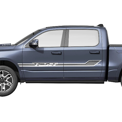Custom Türseiten-Streifen Vinyl-Aufkleber-Kit für Dodge Ram 1500 REV