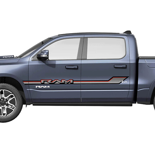 Seitentürstreifen für Dodge RAM 1500 REV Vinyl Aufkleber Aufkleber Grafiken
