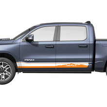 Side Rocker Panel Doors Stripes Mountains für Dodge RAM 1500 REV Vinyl Aufkleber Aufkleber Grafiken
 2