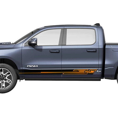 Side Rocker Panel Stripes Modern für Dodge RAM 1500 REV Vinyl Aufkleber Aufkleber Grafiken 2
