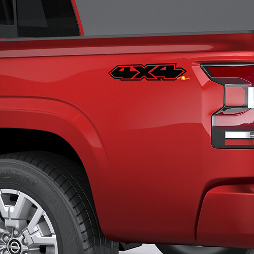 4x4-Aufkleber für Nissan Frontier, seitlicher Aufkleber, Grafik 2

