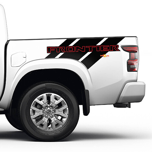 2X Nissan Frontier Pro-4X Bed Truck Car Vinyl beidseitige Aufkleber, Grafiken, 2 Farben
