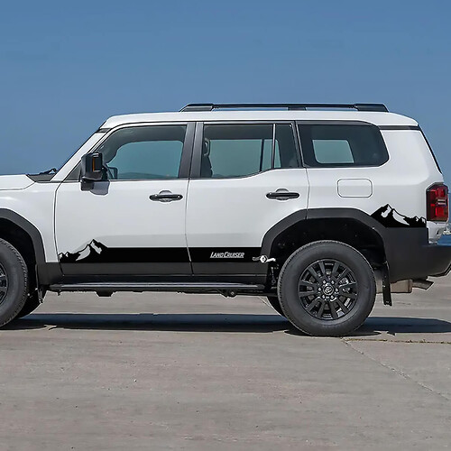 Toyota Land Cruiser Side Rocker Panel Mountains Stripes Aufkleber, Vinyl-Grafikaufkleber
