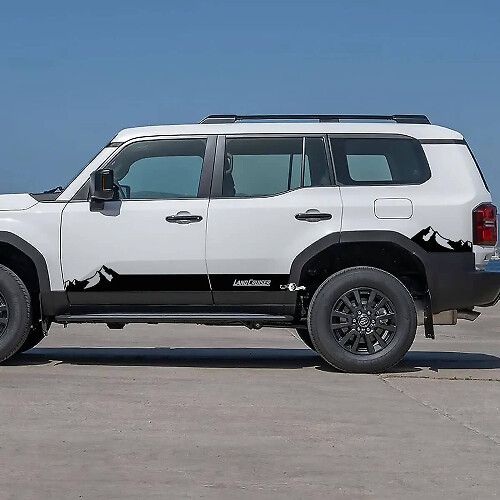 Toyota Land Cruiser Side Rocker Panel Mountains Stripes Aufkleber, Vinyl-Grafikaufkleber
