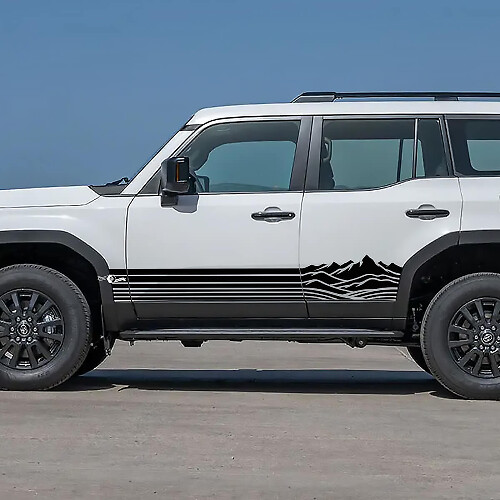 Toyota Land Cruiser Side Rocker Panel Berge Streifen Aufkleber Vinyl Grafik Aufkleber 2
