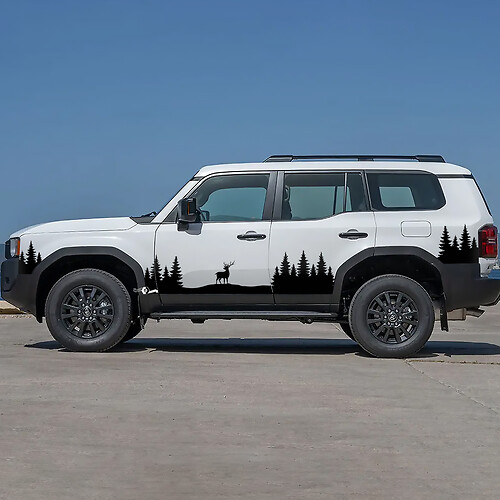 Toyota Land Cruiser Naturszene Hirsch Elch Türen Akzent Streifen Aufkleber Vinyl Aufkleber Grafik
