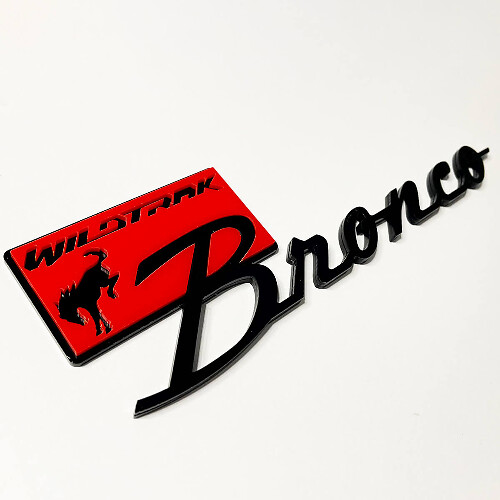 Bronco Wildtrak Fender Badges Heckklappen-Emblem 3D-Abzeichen Schwarz vs. Rot
