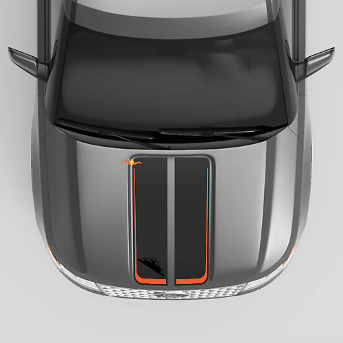 Twin Stripes Motorhauben Vinylaufkleber für Musclecar Explorer ST Timberline XLT