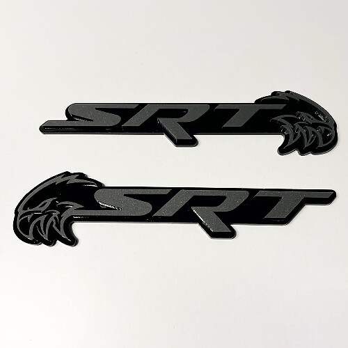 SRT Trackhawk 3D-Abzeichen Black vs Grey Fender Badges Emblem 3
