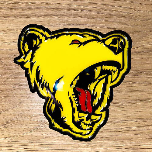 Bär Grizzly rote Zunge 3D Abzeichen Fender Heckklappe Abzeichen Emblem
