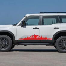 Toyota Land Cruiser Seitentüren Berge Bäume Landschaft Stil Aufkleber Vinyl Aufkleber Grafik
 2