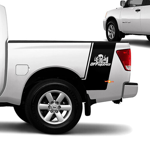 Nissan Titan Nachttisch Off Road Totenkopf Streifen Vinyl Aufkleber Aufkleber Grafiken
