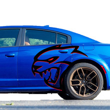 Riesige zweifarbige Hellcat Red Eye Seitenaufkleber für Dodge Challenger Redeye oder Charger Widebody
 2