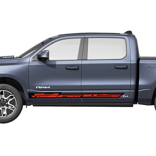 Seitentürstreifen für Dodge RAM 1500 REV Vinyl-Aufkleber, Aufkleber, Grafik 2
