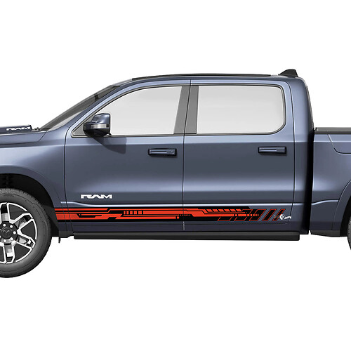 Seitentüren Streifen Rocker für Dodge RAM 1500 REV Vinyl Aufkleber Aufkleber Grafiken 2
