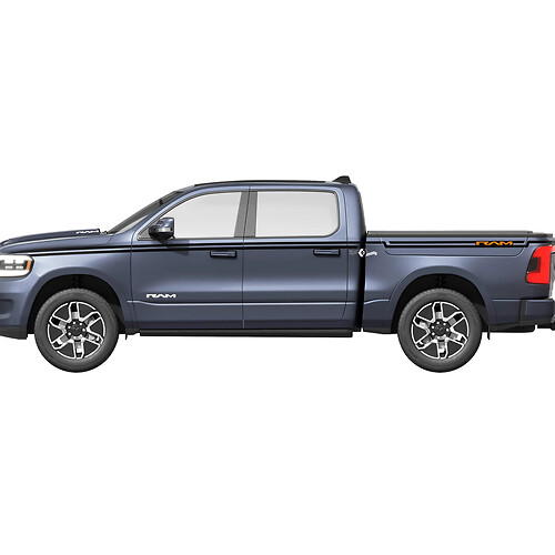 Seitliche Pin-Streifen, Vinyl-Aufkleber, Aufkleber, Grafiken, Dodge RAM 1500 REV
