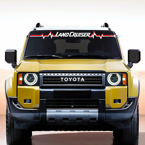 Toyota Land Cruiser Windschutzscheibe Herz Puls Aufkleber Vinyl Aufkleber Grafik
