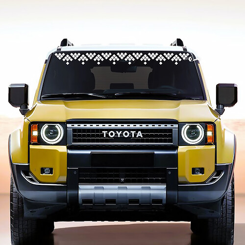 Toyota Land Cruiser Windschutzscheiben-Aufkleber, Waben-Vinyl-Aufkleber, Grafik
