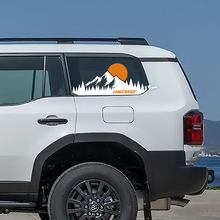 Toyota Land Cruiser Topografische Fensterseite Berg Sonnenuntergang Aufkleber Vinyl Aufkleber Grafik
 2