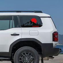 Toyota Land Cruiser Topografische Fensterseite Berg Sonnenuntergang Aufkleber Vinyl Aufkleber Grafik
 3