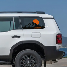 Toyota Land Cruiser Topografische Fensterseite Berg Sonnenuntergang Aufkleber Vinyl Aufkleber Grafik
 4