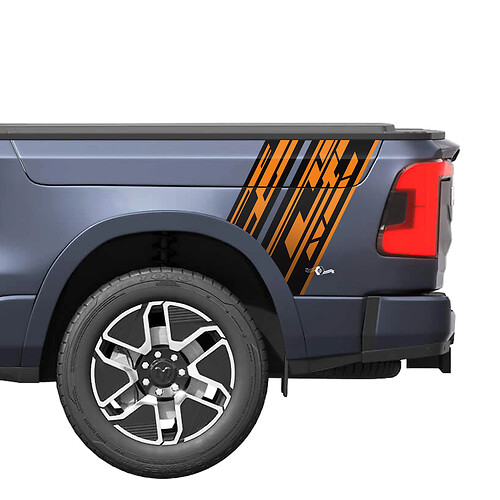 Rückseite Truck Stripes Rocker für Dodge RAM 1500 REV Vinyl Aufkleber Aufkleber Grafiken 2
