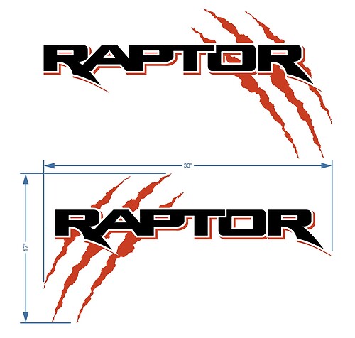 Ford F150 Raptor Claw 2 Farben Grafik-Aufkleber für den Nachttisch
