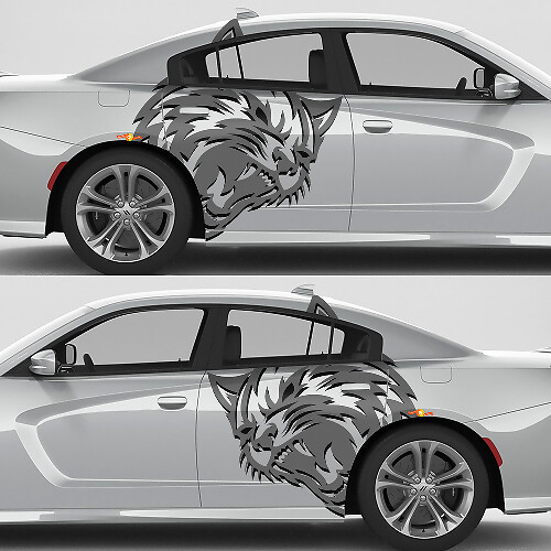 Wildcat Style Seiten-Vinylaufkleber Set für Dodge Challenger oder Charger