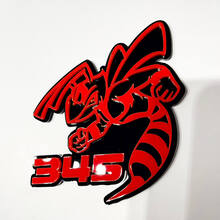 Hornet Bee 345 3D-Abzeichen – individuelles Kotflügel-Grill-Heckklappen-Abzeichen-Emblem für Autos und LKWs
 6