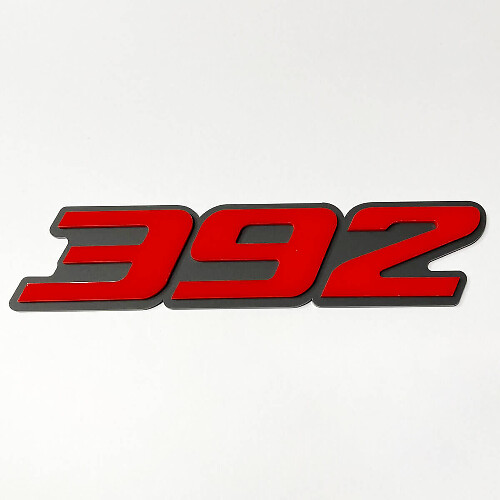 392 Raised 3D Red and Gray — Emblem (Kotflügel, Heckklappe, Kühlergrill)