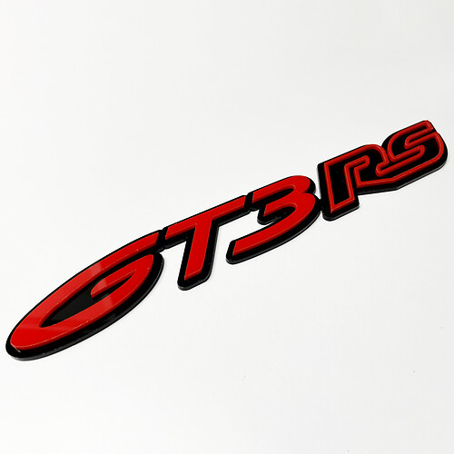 GT3 RS 3D-Abzeichen – individuelle Kotflügel-Heckklappen-Frontgrill-Abzeichen-Emblem für Porsche GT3
