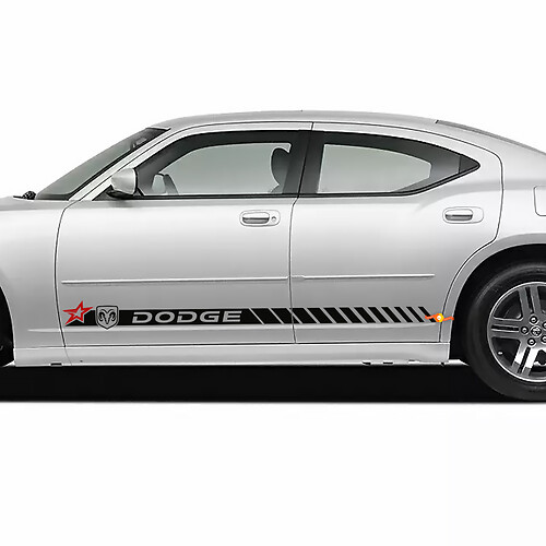 Dodge Star Script Charger Stripe Rocker Panel Side Band Aufkleber Aufkleber
