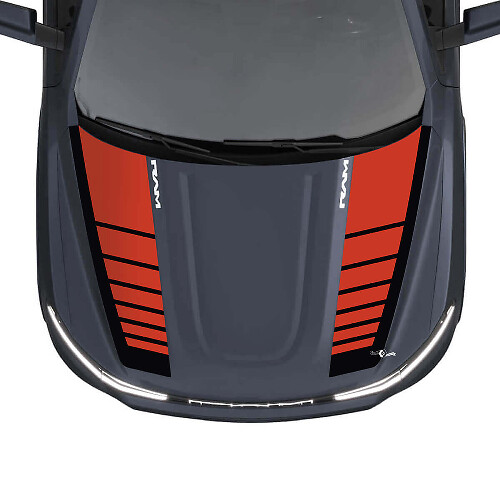 Motorhauben-Streifen Vinyl-Aufkleber Aufkleber Grafiken für Dodge Ram 1500 REV