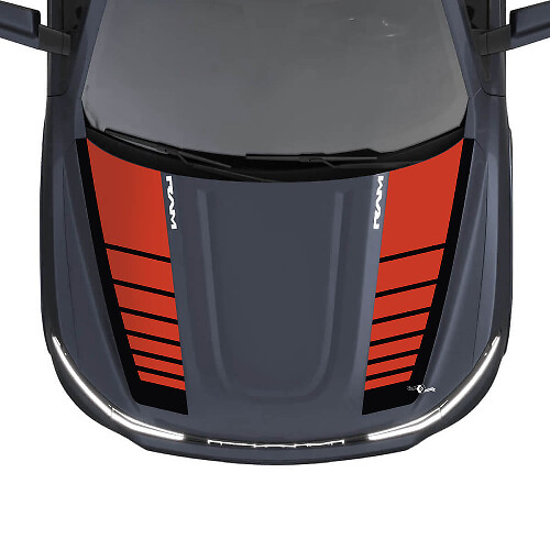 Motorhaubenstreifen für Dodge RAM 1500 REV, Vinyl-Aufkleber, Grafiken 2
