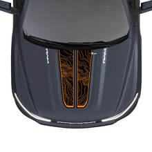 Hood Dual Stripes Topografische Karte für Dodge RAM 1500 REV Vinyl Aufkleber Aufkleber Grafiken
 2