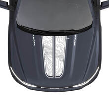 Hood Dual Stripes Topografische Karte für Dodge RAM 1500 REV Vinyl Aufkleber Aufkleber Grafiken
 3