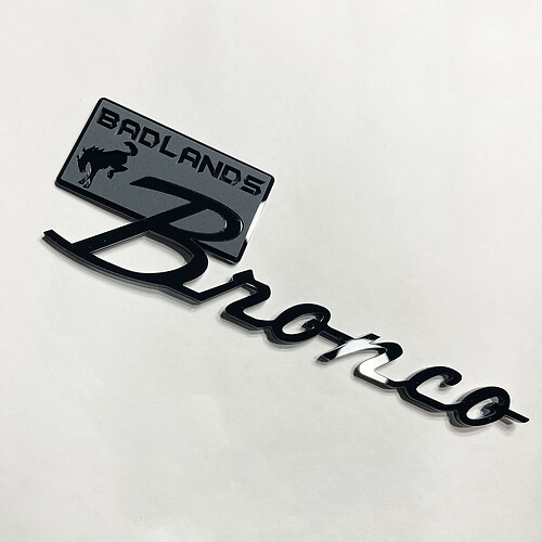 Bronco Badlands Fender Abzeichen Heckklappe Emblem 3D Abzeichen Schwarz gegen Grau
