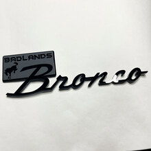 Bronco Badlands Fender Abzeichen Heckklappe Emblem 3D Abzeichen Schwarz gegen Grau
 3