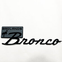Bronco Badlands Fender Abzeichen Heckklappe Emblem 3D Abzeichen Schwarz gegen Grau
 5