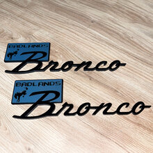 Bronco Badlands Fender Abzeichen Heckklappe Emblem 3D Abzeichen Schwarz gegen Grau
 6