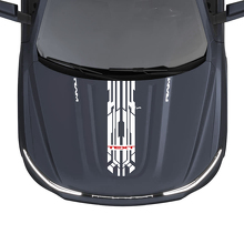 Techno Style Custom Motorhauben-Kurzstreifen Vinyl-Aufkleber für Dodge Ram 1500 REV_3