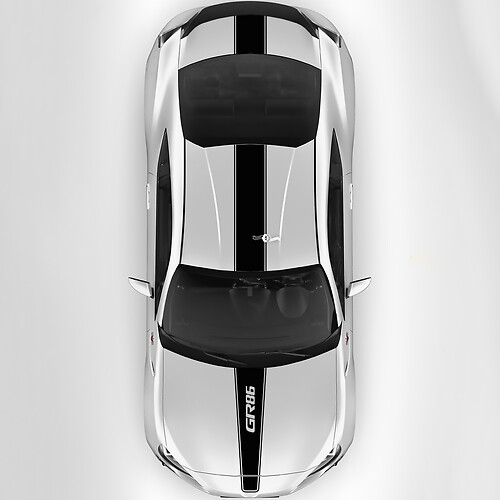 Toyota GR86 Motorhaube Dach Kofferraum Rennstreifen Grafikaufkleber Aufkleber 4
