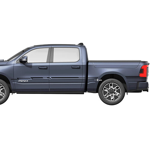 Seitliche Pin-Streifen, Vinyl-Aufkleber, Grafiken, Dodge RAM 1500 REV 2
