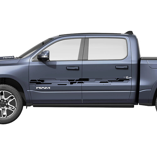 Seitentüren Streifen Vinyl Aufkleber Aufkleber Grafiken Dodge RAM 1500 REV
