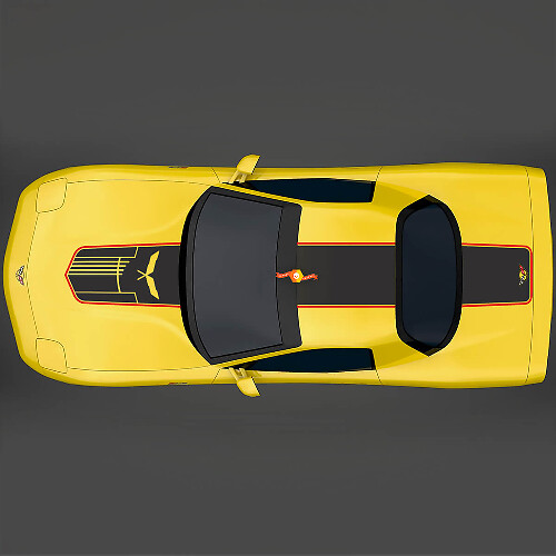  Jake Skull Stil Motorhaube Dach Kofferraum Streifen Vinyl Aufkleber Set für Chevy Corvette C5