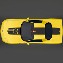 Chevy Corvette C5 Haubenaufkleber, Streifen, Jake-Schädel
 2